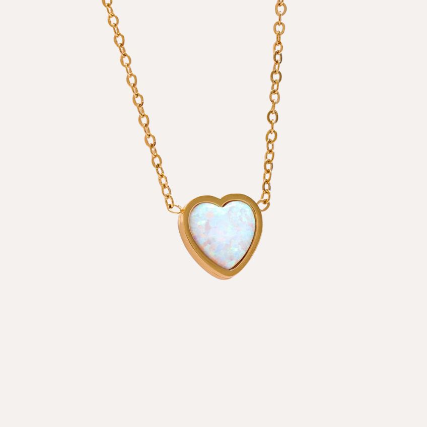 Opaline Heart Glow Necklace