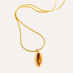 Load image into Gallery viewer, Tiger Eye Oval Necklace