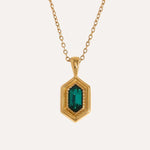 Load image into Gallery viewer, Collier Hexa Émeraude