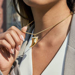 Load image into Gallery viewer, Zircon Horn Pendant Necklace