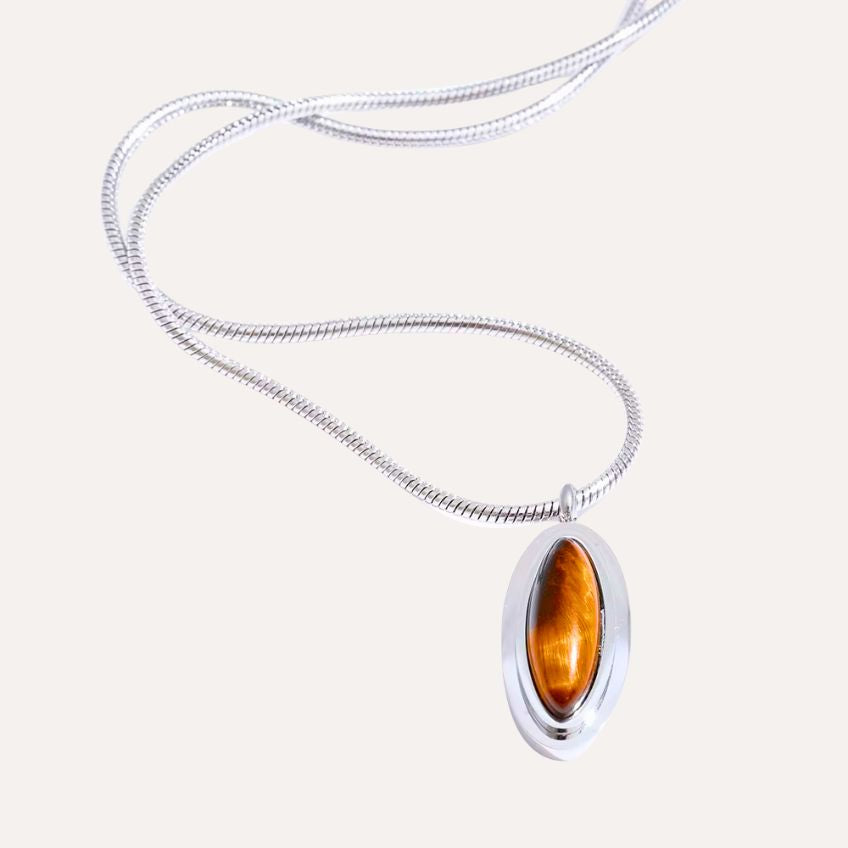 Tiger Eye Oval Necklace
