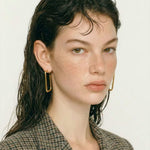 Load image into Gallery viewer, Square Hollow Hoop Earrings