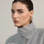 Load image into Gallery viewer, Earrings Nova Edge – Geometric Studs with Zircon Shine