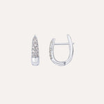 Load image into Gallery viewer, Earrings Aurea Curve – U-Shaped Hoops with Zirconia & Sterling Silver Post
