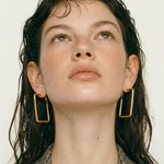 Load image into Gallery viewer, Square Hollow Hoop Earrings