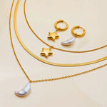Load image into Gallery viewer, Moon Pearl Star Necklace