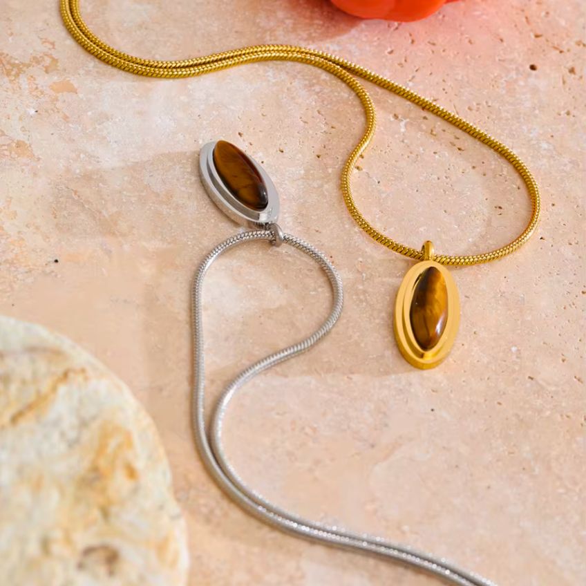 Tiger Eye Oval Necklace