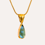 Load image into Gallery viewer, Emerald Glass Drop Necklace