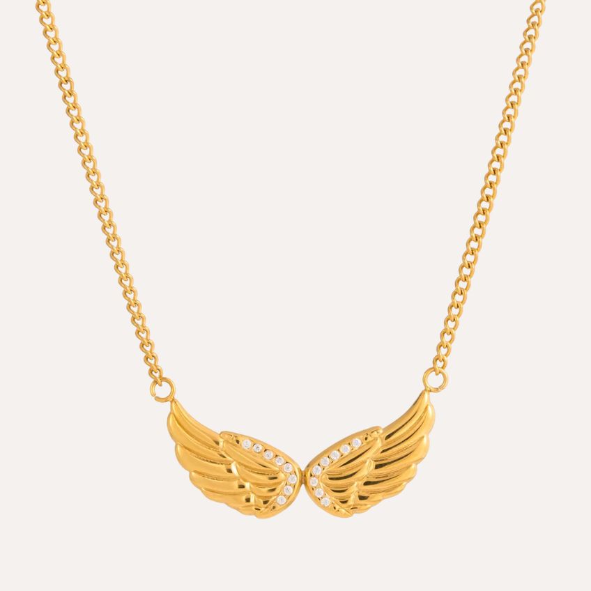 Zircon Wing Pendant Necklace