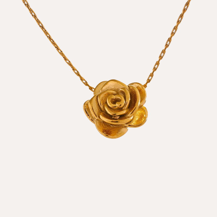 Necklace Fleur Aura – 18K Gold-Plated Floral Pendant