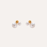 Load image into Gallery viewer, Earrings Lumi Mini – Small Pearl Studs in Gold or Platinum Finish
