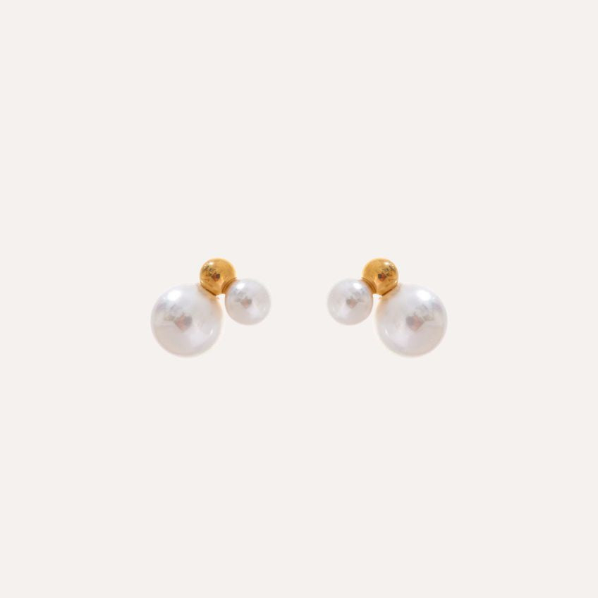 Earrings Lumi Mini – Small Pearl Studs in Gold or Platinum Finish