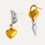 Load image into Gallery viewer, Asymmetrical Heart Lock Earrings
