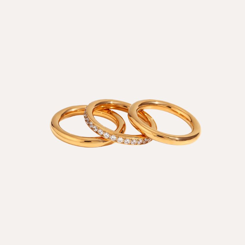 Lunaria Luxe Trio Ring Set
