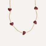 Load image into Gallery viewer, Amora Red Enamel Heart Necklace
