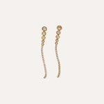 Load image into Gallery viewer, Earrings Stella Flow – Long Chain Drops with Zirconia Sparkle
