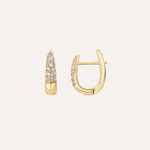 Load image into Gallery viewer, Earrings Aurea Curve – U-Shaped Hoops with Zirconia &amp; Sterling Silver Post
