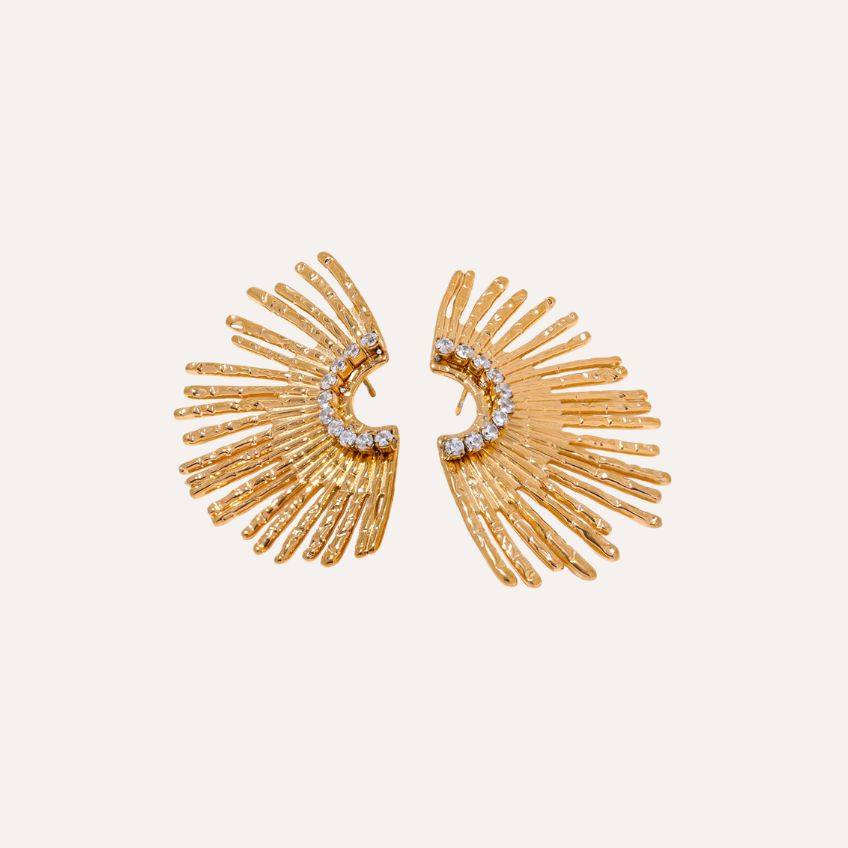 Earrings Nova Edge – Geometric Studs with Zircon Shine