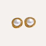 Load image into Gallery viewer, Earrings Pure Pearl – Minimalist Round Studs
