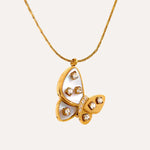 Load image into Gallery viewer, Necklace Papillon Lumi – Shell &amp; Zircon Butterfly Pendant
