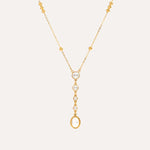 Load image into Gallery viewer, Pearl Crystal Y Necklace