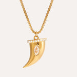 Load image into Gallery viewer, Zircon Horn Pendant Necklace