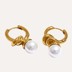 Load image into Gallery viewer, Pearl Geometry Hoops
