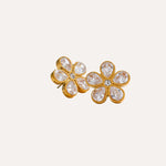 Load image into Gallery viewer, Earrings Lumi Flora – Golden Floral Studs with Zirconia Shine
