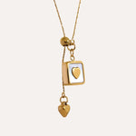Load image into Gallery viewer, Necklace Cœur Carré  Shell Heart Pendant
