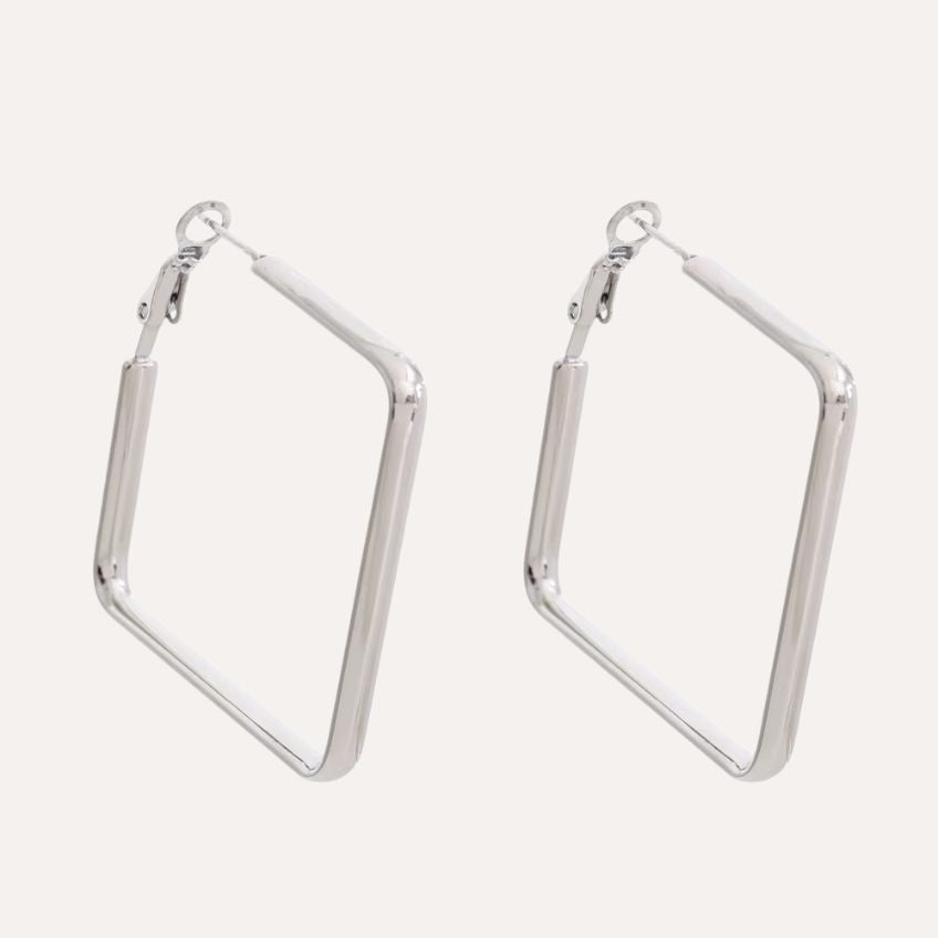 Square Hollow Hoop Earrings