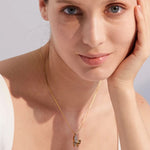 Load image into Gallery viewer, Necklace Papillon Lumi – Shell &amp; Zircon Butterfly Pendant
