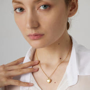 Stainless Steel Heart & Shell Pendant Necklace