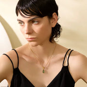 Emerald Glass Drop Necklace