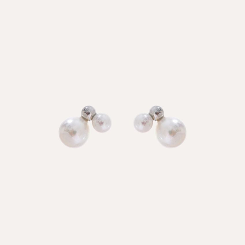 Earrings Lumi Mini – Small Pearl Studs in Gold or Platinum Finish
