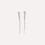 Load image into Gallery viewer, Earrings Stella Flow – Long Chain Drops with Zirconia Sparkle
