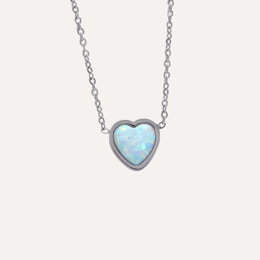 Opaline Heart Glow Necklace