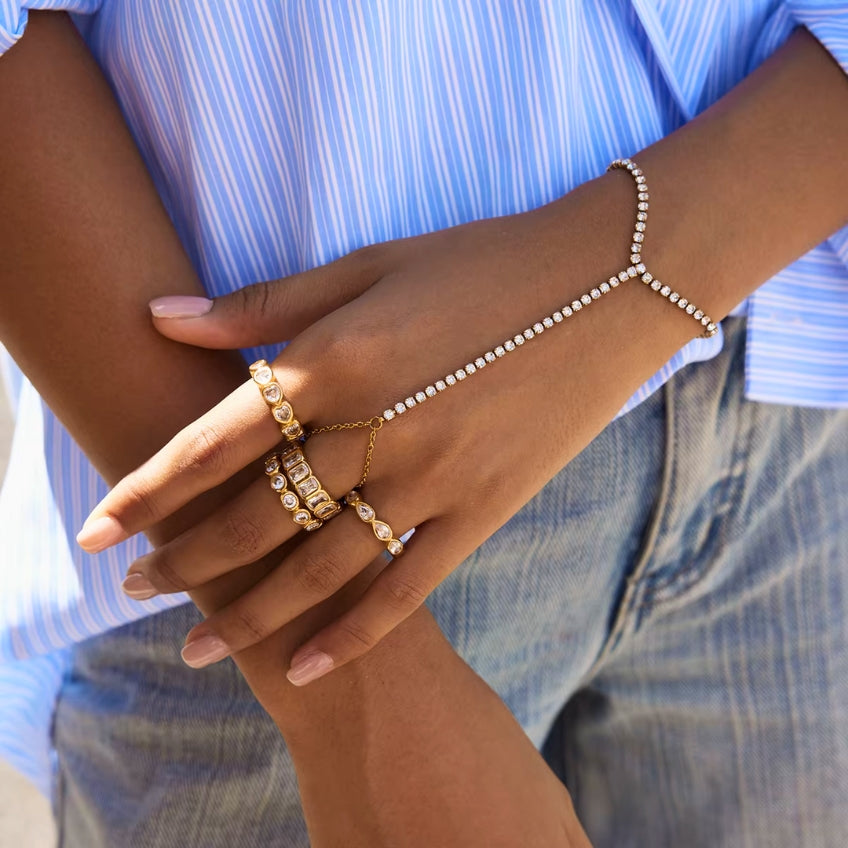 White Zircon Link Bracelet