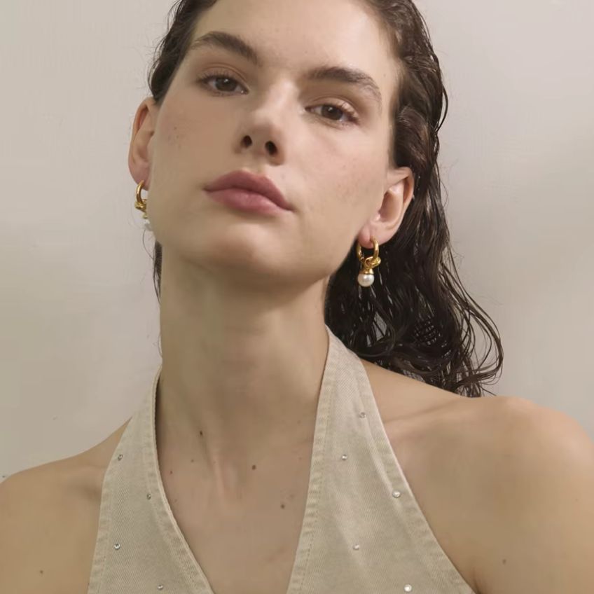 Pearl Geometry Hoops