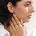 Load image into Gallery viewer, Trivelle Stacked Trio Ring Set
