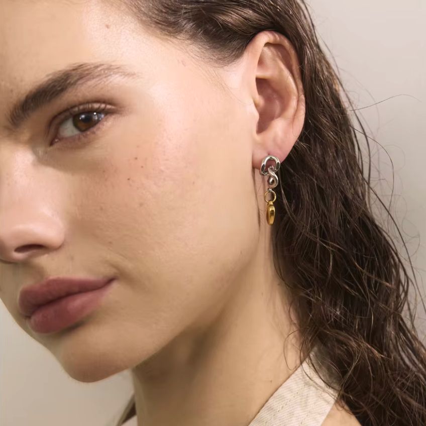 Asymmetrical Heart Lock Earrings