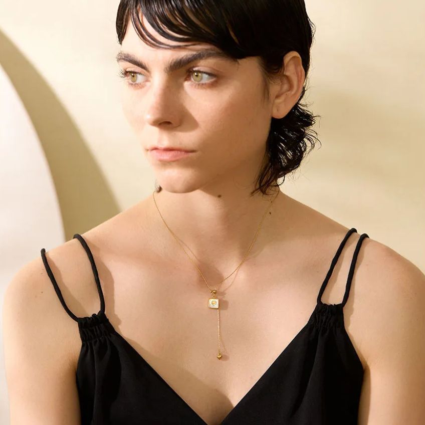 Necklace Cœur Carré  Shell Heart Pendant
