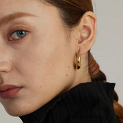 Valmira Geo Texture Hoops