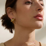 Load image into Gallery viewer, Earrings Fiore Irregular – Sculpted Floral Metal Studs
