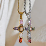 Load image into Gallery viewer, Celestine Radiant Cross Necklace

