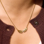 Load image into Gallery viewer, Zircon Wing Pendant Necklace