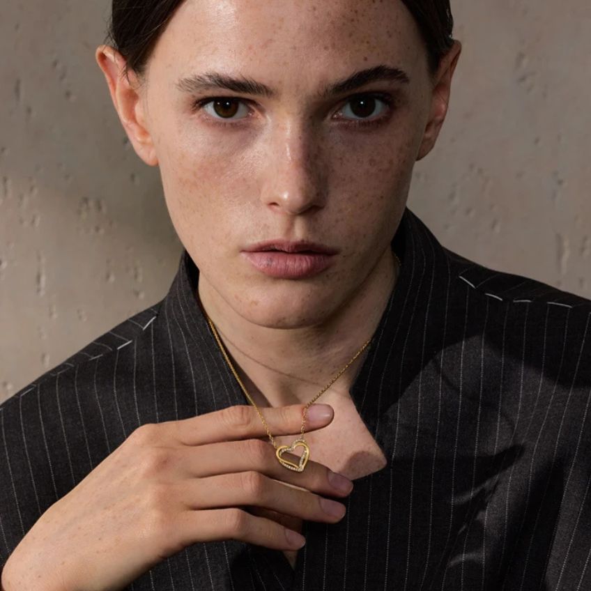 Élise Hollow Heart Necklace