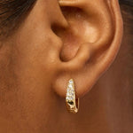 Load image into Gallery viewer, Earrings Aurea Curve – U-Shaped Hoops with Zirconia &amp; Sterling Silver Post
