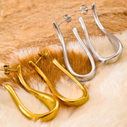 Geometric Big Huggie Earrings