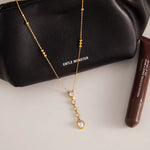 Load image into Gallery viewer, Pearl Crystal Y Necklace