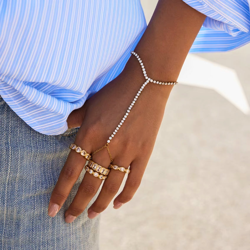 White Zircon Link Bracelet